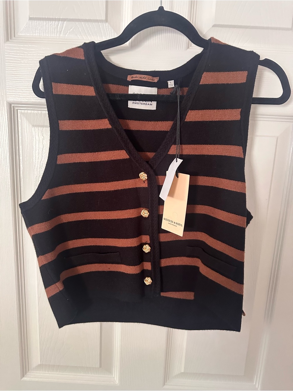 NWT Striped Knit Sweater Vest